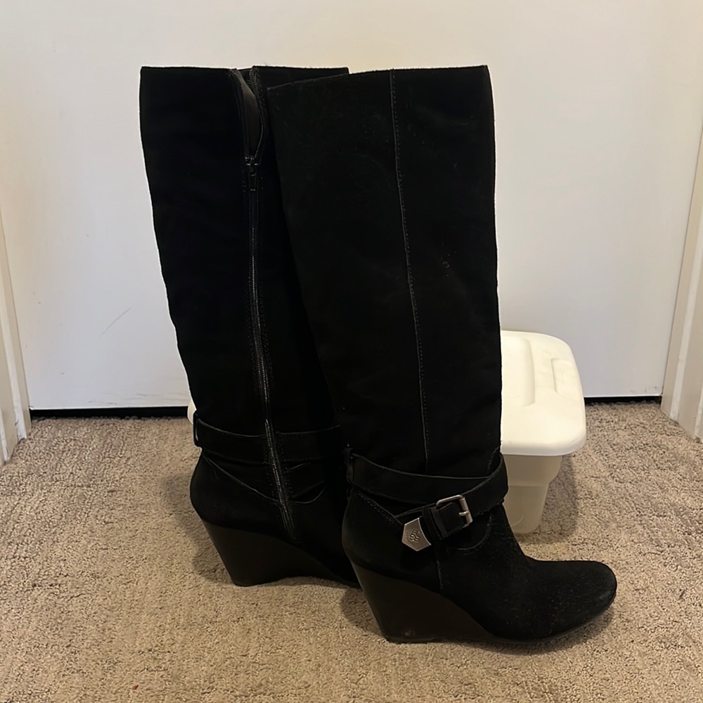 BCBG Generation Black Suede Boots
